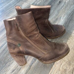 El Naturalista Boho Ankle boots Zip Brown Leather Women's 41 US 10.5 Colibri